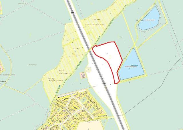 Umgebungsskizze - Grundstück mit verpachtetem Grund/Boden für einen Mobilfunkmast & etwa 2 ha Wald an der A67 *vor den Toren von Frankfurt/Main*
