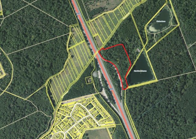 Umgebungsskizze - Grundstück mit verpachtetem Grund/Boden für einen Mobilfunkmast & etwa 2 ha Wald an der A67 *vor den Toren von Frankfurt/Main*