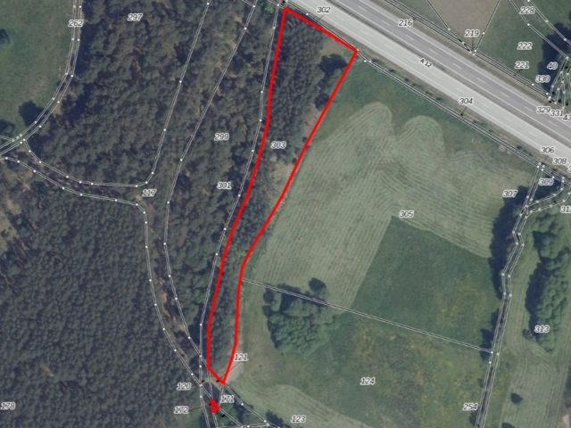 Lageskizze mit Luftbildunterlegung - 2 Grundstücke (Waldfläche und Landwirtschaftsfläche) an der A12 ++südöstlich von Berlin im Landkreis Oder-Spree++