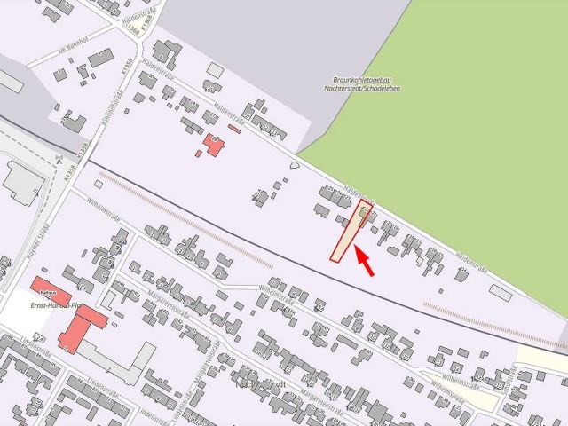 Umgebungsskizze - Leerstehende Doppelhaushälfte ca. 1 km südlich des ´Concordia-Sees´ und ca. 50 km südwestlich der Landeshauptstadt Magdeburg