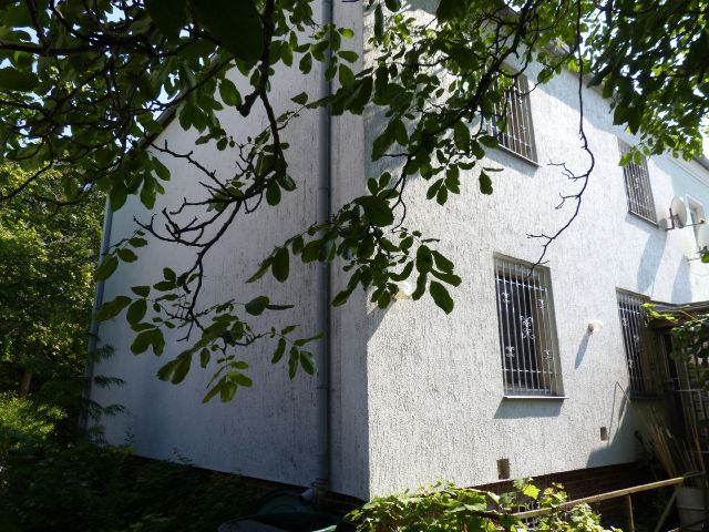 Rückwärtige Ansicht Wohngebäude - Leerstehende Doppelhaushälfte ca. 1 km südlich des ´Concordia-Sees´ und ca. 50 km südwestlich der Landeshauptstadt Magdeburg