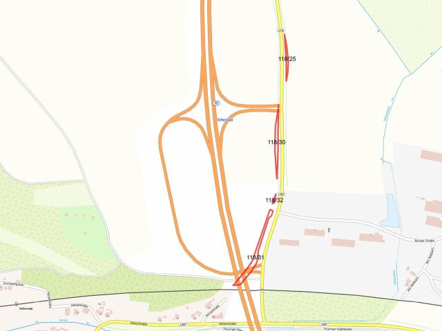 Lageskizze - 4 Grundstücke (u. a. Straßen- und Straßenrandbegleitflächen) **teilweise vertragslose Nutzung**