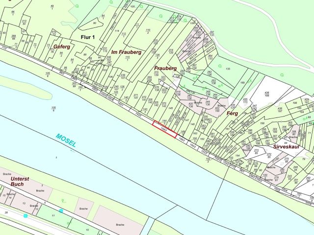 Lageskizze mit Umgebung - Weinberg in der Weinlage ´Neefer Frauenberg´ wenige Meter von der Mosel entfernt **vertragslose Bewirtschaftung**