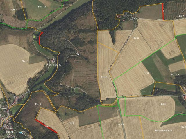 Lageskizze mit Luftbildunterlegung - Vertragsfreie Grundstücke in Streulage ++im Tal der Wipper++