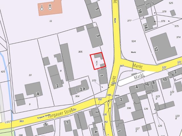 Lageskizze - Eingefriedete Gartenfläche inmitten von Wohnhäusern zentral in Koßdorf mit ehem. Nebengebäuden