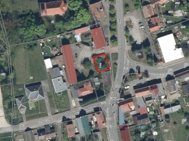 Lageskizze - Eingefriedete Gartenfläche inmitten von Wohnhäusern zentral in Koßdorf mit ehem. Nebengebäuden